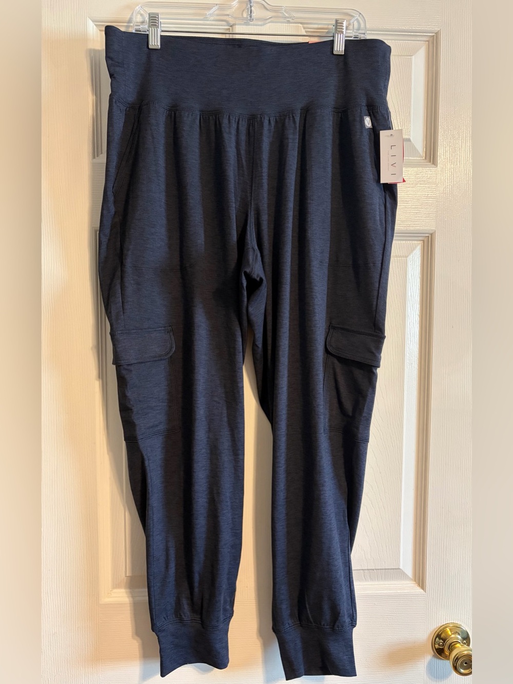 Lane Bryant LIVI Active Cargo Joggers Plus Size 14/16 NWT Dark Blue Lounge Pants